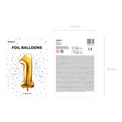 BALON FOLIOWY ZŁOTY CYFRA 8 92CM