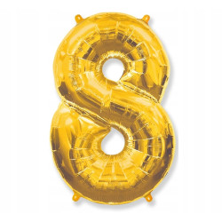 BALON FOLIOWY ZŁOTY CYFRA 8 92CM