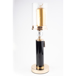 CZARNY ZŁOTY ŚWIECZNIK GLAMOUR 43CM