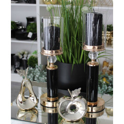 CZARNY ZŁOTY ŚWIECZNIK GLAMOUR 43CM
