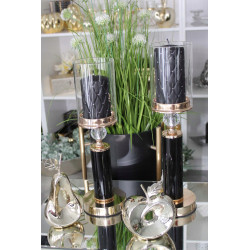 CZARNY ZŁOTY ŚWIECZNIK GLAMOUR 43CM