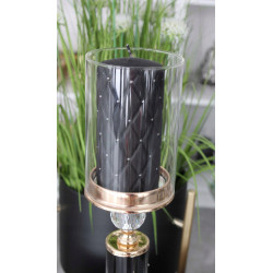 CZARNY ZŁOTY ŚWIECZNIK GLAMOUR 43CM
