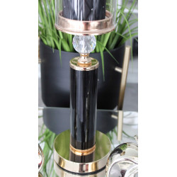 CZARNY ZŁOTY ŚWIECZNIK GLAMOUR 43CM