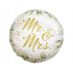 Balon foliowy Mr and Mrs ŚLUBNY NA HEL 18CALI