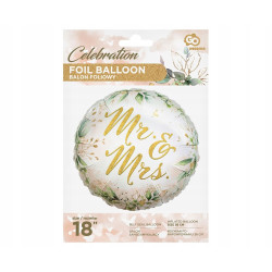 Balon foliowy Mr and Mrs ŚLUBNY NA HEL 18CALI