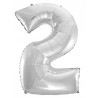 Balon foliowy Cyfra 2 srebrny 92 cm NA HEL