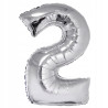 Balon foliowy Cyfra 2 srebrny 92 cm NA HEL