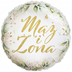 BALON FOLIOWY NA ŚLUB WESELE MĄŻ ŻONA NA HEL