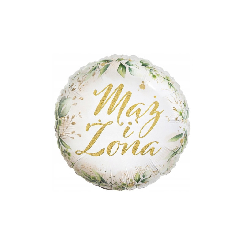 BALON FOLIOWY NA ŚLUB WESELE MĄŻ ŻONA NA HEL