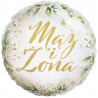 BALON FOLIOWY NA ŚLUB WESELE MĄŻ ŻONA NA HEL