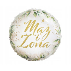 BALON FOLIOWY NA ŚLUB WESELE MĄŻ ŻONA NA HEL