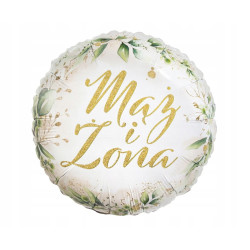 BALON FOLIOWY NA ŚLUB WESELE MĄŻ ŻONA NA HEL