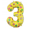 Balon foliowy NA HEL Cyfra 3 obrazki 78 cm