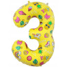 Balon foliowy NA HEL Cyfra 3 obrazki 78 cm