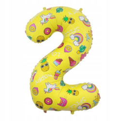 Balon foliowy NA HEL Cyfra 2 obrazki 78 cm