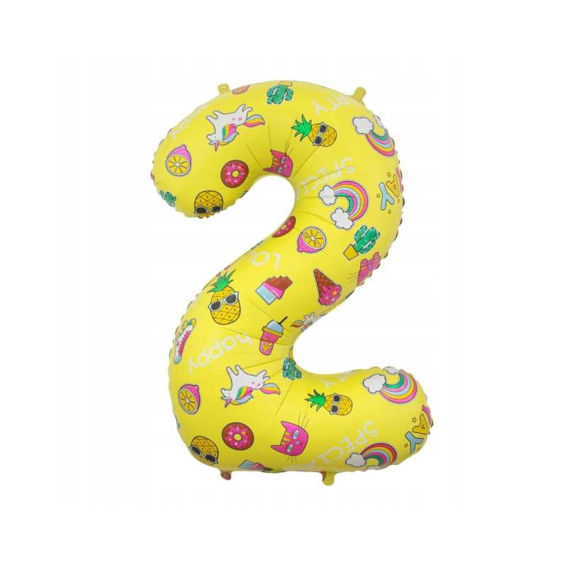 Balon foliowy NA HEL Cyfra 2 obrazki 78 cm