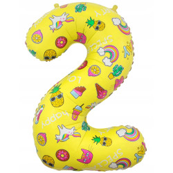 Balon foliowy NA HEL Cyfra 2 obrazki 78 cm