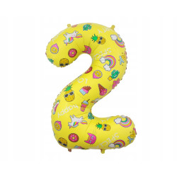 Balon foliowy NA HEL Cyfra 2 obrazki 78 cm