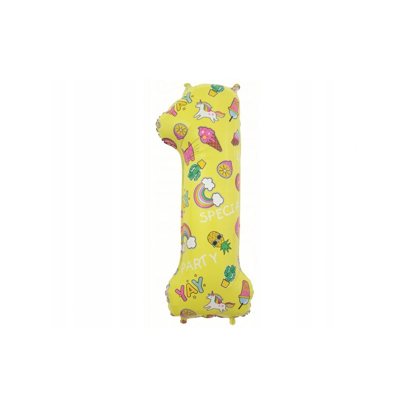 Balon foliowy Cyfra 1 NA HEL obrazki 78 cm