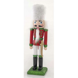 Dziadek do orzechów czerwono-biało-zielony 18cm