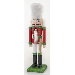 Dziadek do orzechów czerwono-biało-zielony 18cm