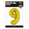 BALON CYFRA 9 ZŁOTA 35cm