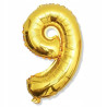 BALON CYFRA 9 ZŁOTA 35cm
