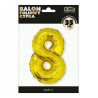 BALON CYFRA 8 ZŁOTA 35cm