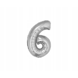 BALON FOLIOWY 6 35CM SREBRNA
