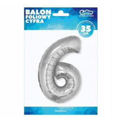 BALON FOLIOWY 6 35CM SREBRNA