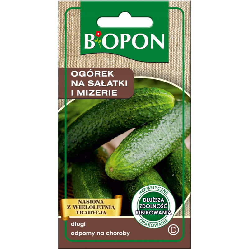 Biopon nasiona ogórek na sałatki i mizerie 2g