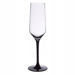 KOMPLET 6 KIELISZKÓW SZAMPAN CZARNA NÓŻKA 220ML