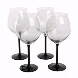 Kieliszki do wina Onyx z czarną nóżką 700 ml komplet 4 sztuk