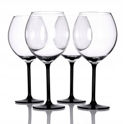 Kieliszki do wina Onyx z czarną nóżką 700 ml komplet 4 sztuk