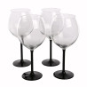 Kieliszki do wina Onyx z czarną nóżką 700 ml komplet 4 sztuk