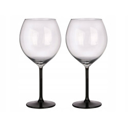Kieliszki do wina Onyx z czarną nóżką 700 ml komplet 4 sztuk