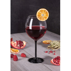 Kieliszki do wina Onyx z czarną nóżką 700 ml komplet 4 sztuk
