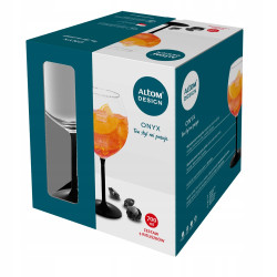 Kieliszki do wina Onyx z czarną nóżką 700 ml komplet 4 sztuk