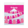 Girlanda papierowa Misie różowa 3.6 m