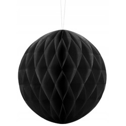 Kula bibułowa czarna - 20 cm