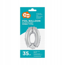 BALON FOLIOWY 35CM SREBRNY 0