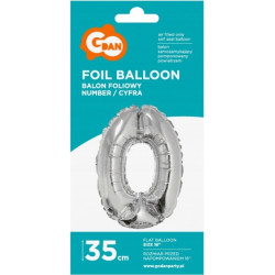 BALON FOLIOWY 35CM SREBRNY 0