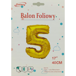 BALON FOLIOWY 5 35CM ZŁOTA