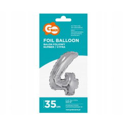 BALON FOLIOWY 4 35CM SREBRNA