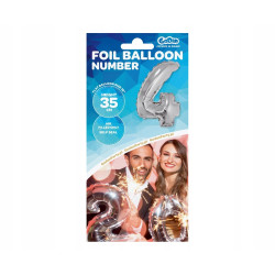 BALON FOLIOWY 4 35CM SREBRNA