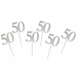 Piker 50, srebrny, 6 szt.