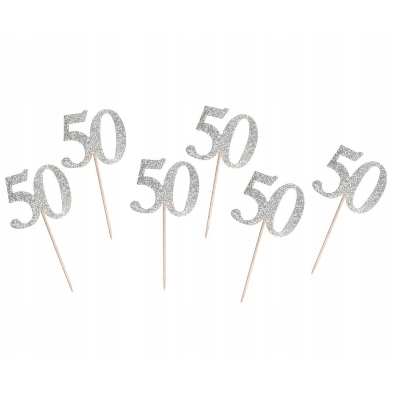 Piker 50, srebrny, 6 szt.