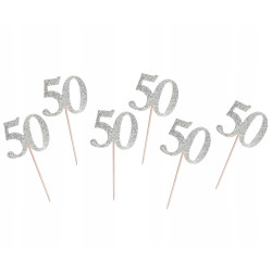 Piker 50, srebrny, 6 szt.