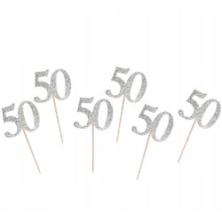 Piker 50, srebrny, 6 szt.