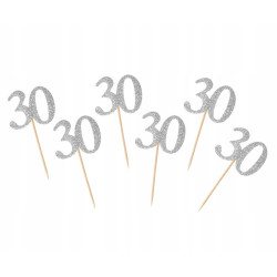 Piker 30, srebrny, 6 szt.